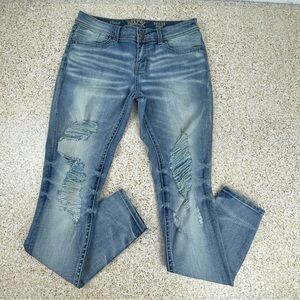 Buckle Black Fit No. 53 Distressed Skinny Jeans - Size 29x32 Medium Wash Blue